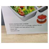 Reusable Double Compartment Stainless Steel Snack Container with Ramekin, 1850ML - Brand New *Q