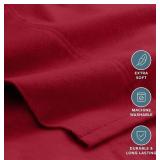 Bare Home Luxury Cotton Flannel Full Sheet Set, Red - $85.99 Retail - Brand New *Q