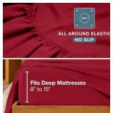 Bare Home Luxury Cotton Flannel Full Sheet Set, Red - $85.99 Retail - Brand New *Q