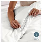 Bare Home King/Cal King Cream Duvet Cover Set - Retail $71.99 - Brand New *Q