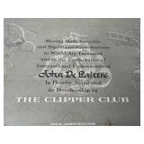 Framed Pan American Clipper Club Membership Certificate Signed