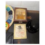 Vintage Accessories Lot with Hats, Leather Purse, Belt, Perfume, and 1980's radio wristband