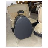 5 Vintage Blue Luggage Cases Suitcases Hat Box Vanity