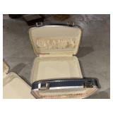5 Vintage Blue Luggage Cases Suitcases Hat Box Vanity