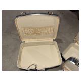 5 Vintage Blue Luggage Cases Suitcases Hat Box Vanity