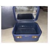 5 Vintage Blue Luggage Cases Suitcases Hat Box Vanity