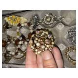 Vintage Costume Jewelry Earrings Brooches Necklaces