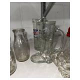 Large Collection of Vintage Glassware Mugs Bottles Cups