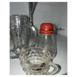Large Collection of Vintage Glassware Mugs Bottles Cups