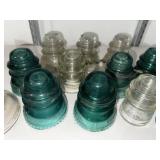 Large Collection of Vintage Glass Electrical Insulators Hemingray