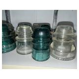Large Collection of Vintage Glass Electrical Insulators Hemingray