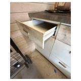 Vintage Metal Kitchen Cabinet Base White Enamel Chrome Pulls