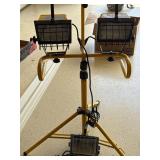 Lot Including Dual Head Tripod Halogen Work Light & Single Flood Light