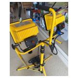 Lot Including Dual Head Tripod Halogen Work Light & Single Flood Light