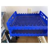 Lot Including 2 Blue Plastic Stackable Vented Storage Trays Crates