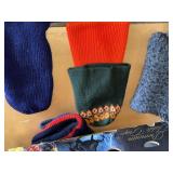 Lot Including Approximate 20 Winter Gloves Mittens Hats Caps Mixed