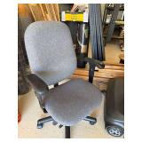 Gray Fabric Swivel Office Task Chair Adjustable Rolling Desk Chair