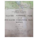 Glacier National Park Map & Frank Lloyd Wright Poster Mixed Lot