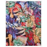 Set of 10 Large Round Tablecloths Tropical Floral Print