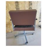 Mid-Century Style Swivel Office Chair With Wood Arms