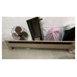 Lot Including 6 Vintage Heaters Fans Fireplace Heater Baseboard
