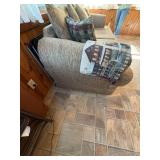 Contemporary Upholstered Sofa Rolled Arms Brown Neutral Tone Couch
