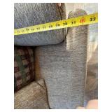 Contemporary Upholstered Sofa Rolled Arms Brown Neutral Tone Couch
