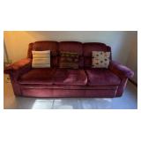La-Z-Boy Signature II Sofa Burgundy Herringbone 3 Cushion 83in