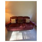 La-Z-Boy Signature II Sofa Burgundy Herringbone 3 Cushion 83in