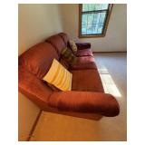 La-Z-Boy Signature II Sofa Burgundy Herringbone 3 Cushion 83in