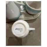 Jackson China Diner Cup Set of 18 With Tray Blue Scroll USA