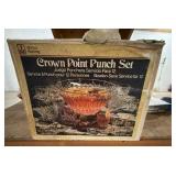 Anchor Hocking Crown Point Punch Set 1500/8 Service for 12 Boxed