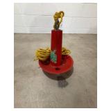 10 lb Boat Mooring Anchor Red Weighted Base With Yellow Rope