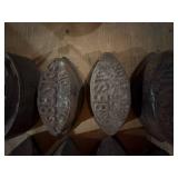 8 Cast Iron Sad Irons & Mesa Pride Peach Crate