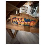 8 Cast Iron Sad Irons & Mesa Pride Peach Crate