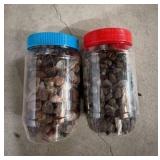 Agates & Staurolite Crystal Specimen Jars