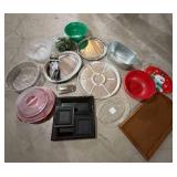 Approximately 15 Serving Trays Bowls Platters Decor