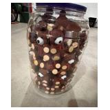 Large Jar Filled with Plastic Mini Teddy Bears Craft Figures in Plastic Jar