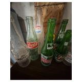 Large Box of Vintage Soda Bottles Coke 7Up Pepsi