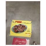 6 Vintage Meat Advertising Posters Pork Lamb Beef Chart