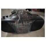 GPX CD Cassette Boombox with remote & Black CD Storage Case