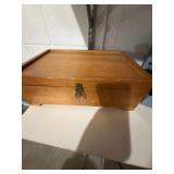 Wooden Box Card File Recipe Holder Puzzle Block