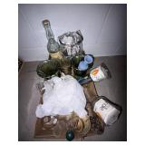 Approx. 12 Glass Bottles Bowls Vases & Lamp Parts