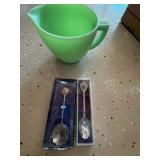 Lot Including Jadeite Style Cup, Ceramic Crock & Vintage Housewares