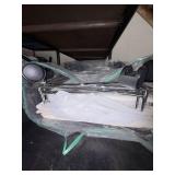 Chrome Rolling Commercial Laundry Sorting Cart White Fabric Sling Organizer