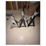 Lot Including 5 Jack Stands ACDelco Mixed 2 Ton 3 Ton Auto Shop