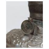 Antique Electrified Oil Lamp Milk Glass Shade Missing Cap