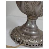 Antique Electrified Oil Lamp Milk Glass Shade Missing Cap
