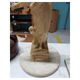 Classical Female Marble Figurine Sculpture on Marble Base 20in Neoclassical Carved in Italy