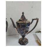 3 Antique Silver Plate Coffee Pots & Water Pitcher
